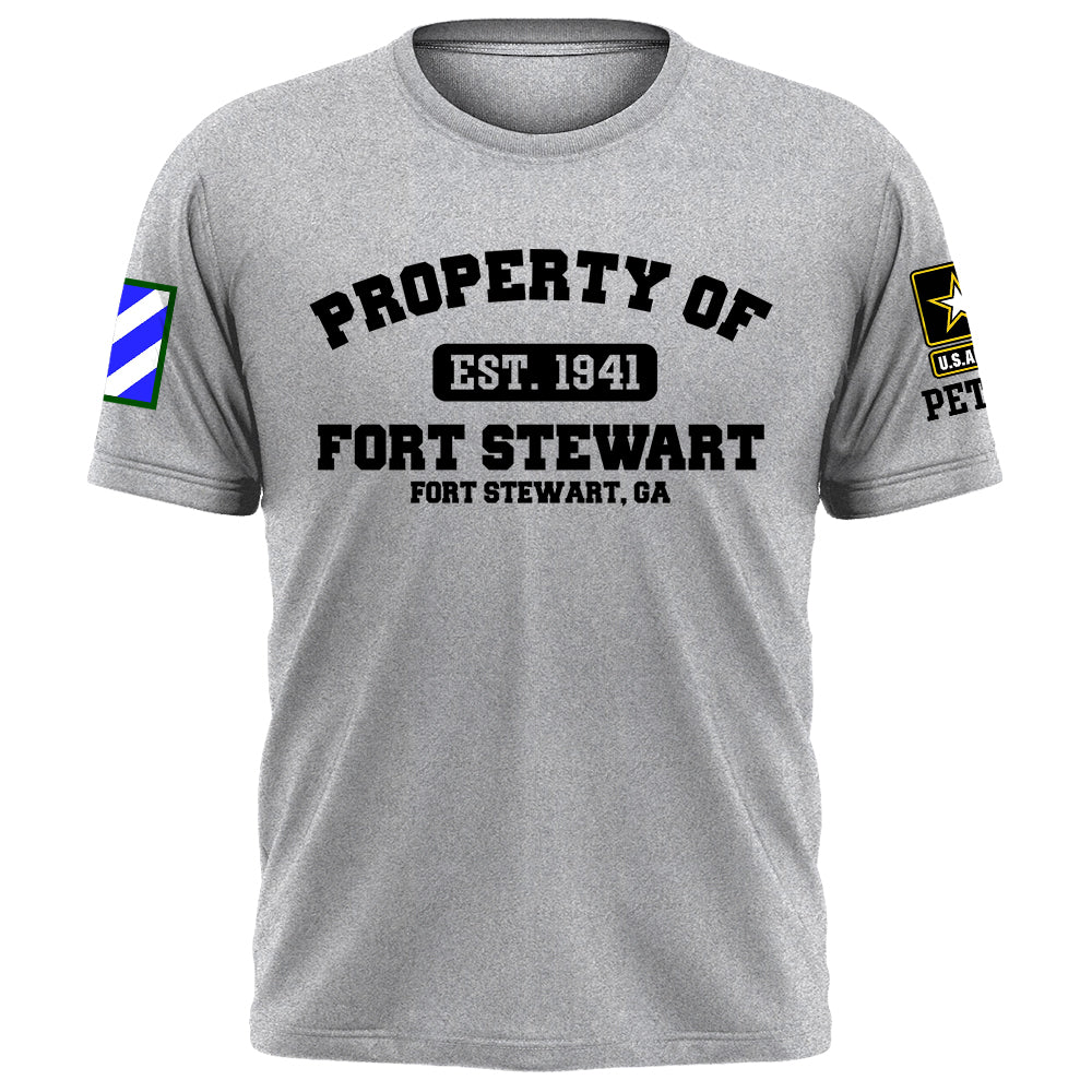 Custom Shirt Military Base Property of Fort Benning US Veteran All Branch Gift K1702 Trhn