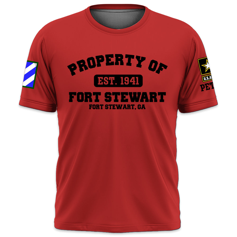 Custom Shirt Military Base Property of Fort Benning US Veteran All Branch Gift K1702 Trhn