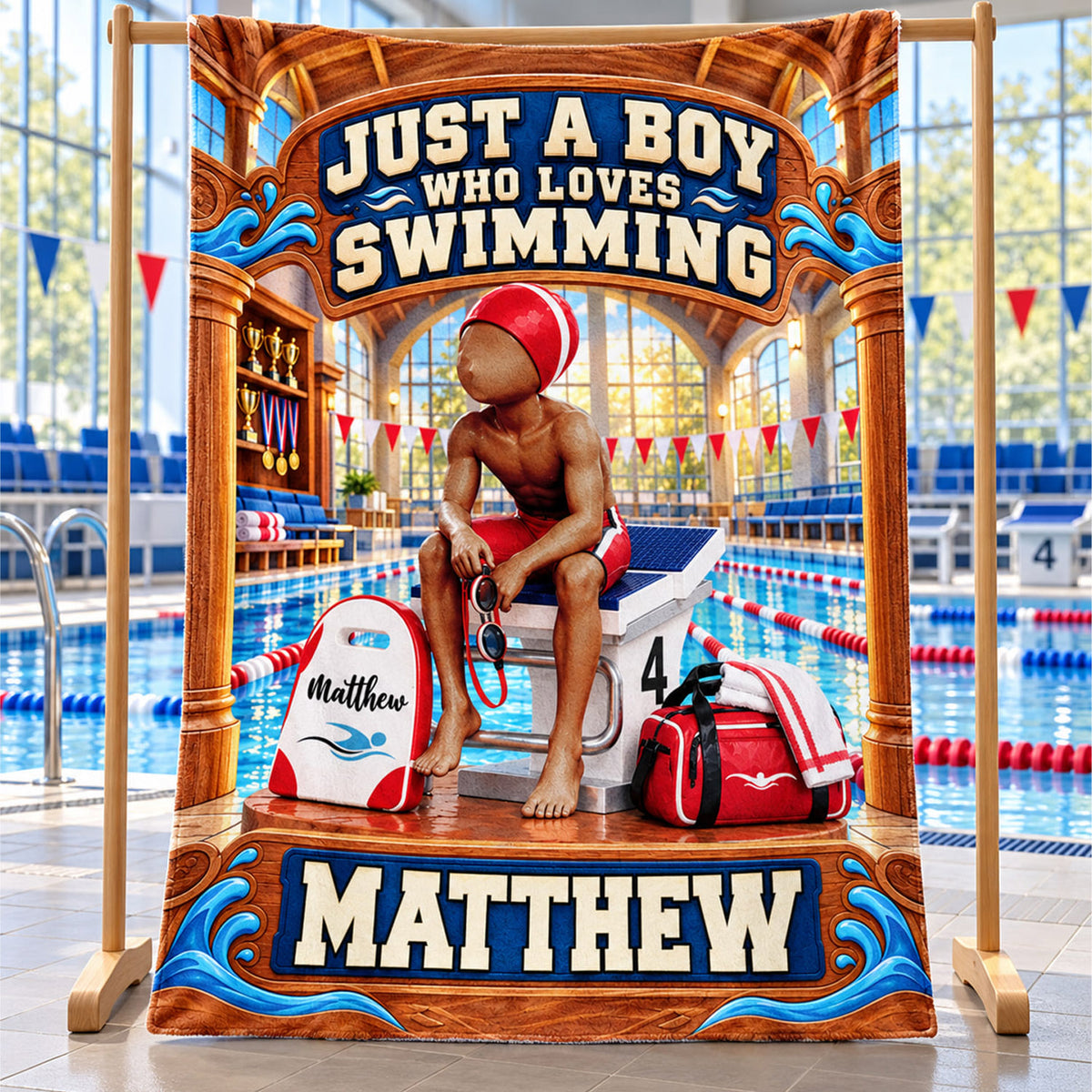 Just A Boy Who Loves Swimming- Personalized Swimming Blanket, Gift for Swimmers C2408 Nh00 KL07