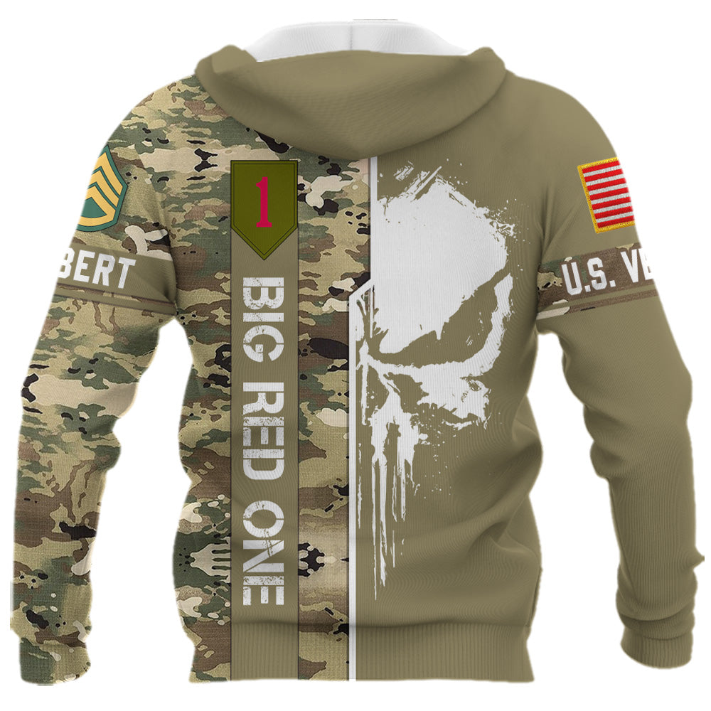Custom US Military Skull Camouflage All Over Print Shirt Custom All Military Branches Gift For Veteran K1702 Trhn