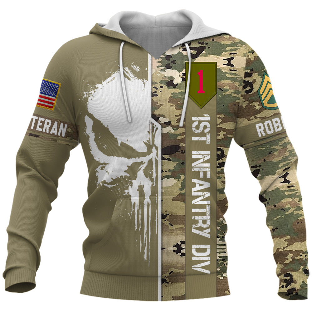 Custom US Military Skull Camouflage All Over Print Shirt Custom All Military Branches Gift For Veteran K1702 Trhn