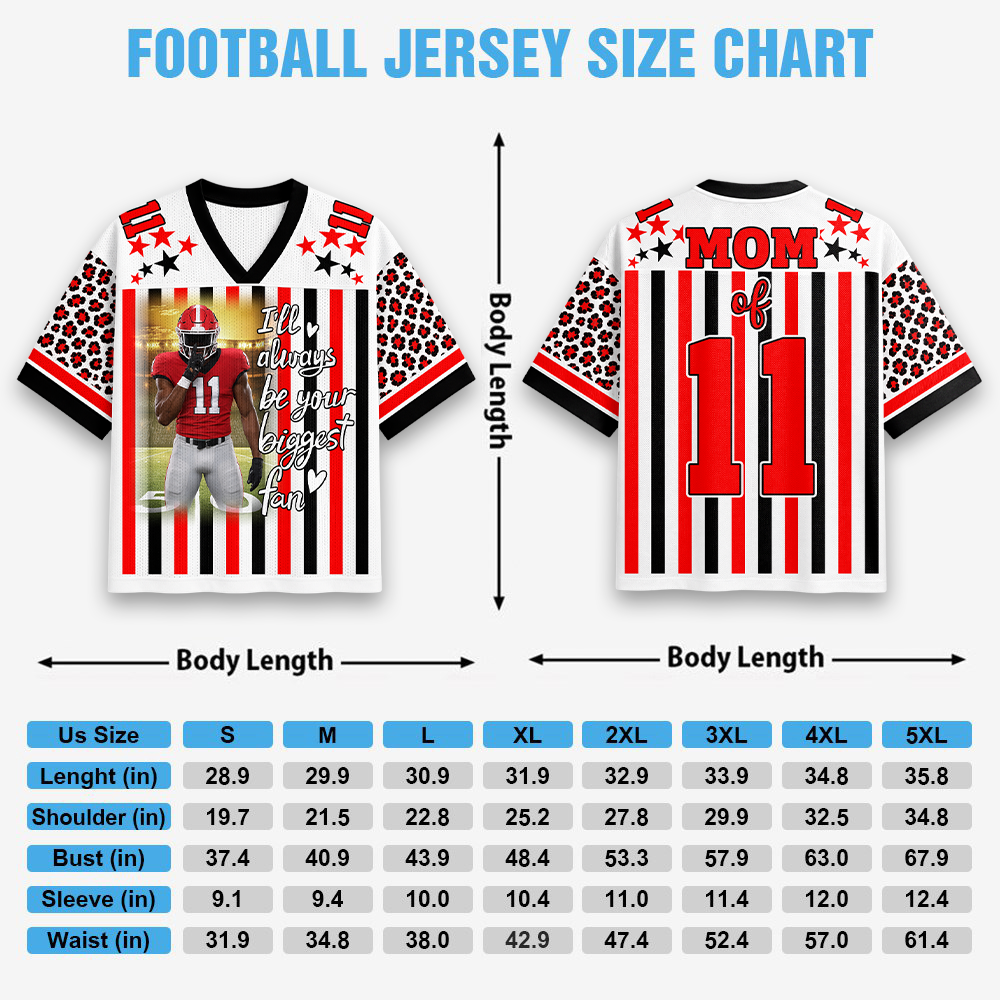 Personalized Football Jersey Shirt with Photo, Custom Team Name & Mascot, Black Gold Leopard Game Day Gift for Mom, Dad & Grandma Hv01