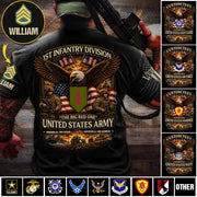 US Military Classic Shirt Custom All Branches Rank Division Name For Military Retirement Veteran Dad Grandpa K1702 MT2
