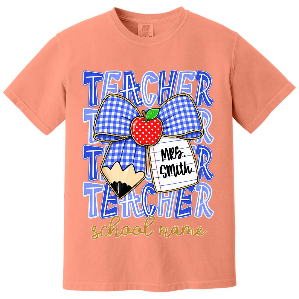 Personalized Coquette Bow Teacher Para Librarian Counselor Appreciation Back to School, Custom Job Title Teacher Name, Gifts For Teacher MI209 Hv01