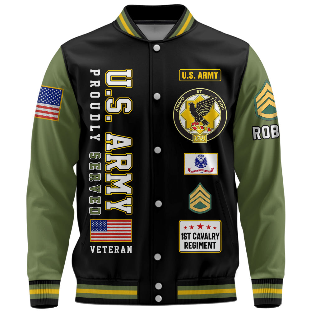 Customized U.S Veteran Proudly Served Baseball Jackets Available All Military Branch Gift For Veterans K1702 Trhn