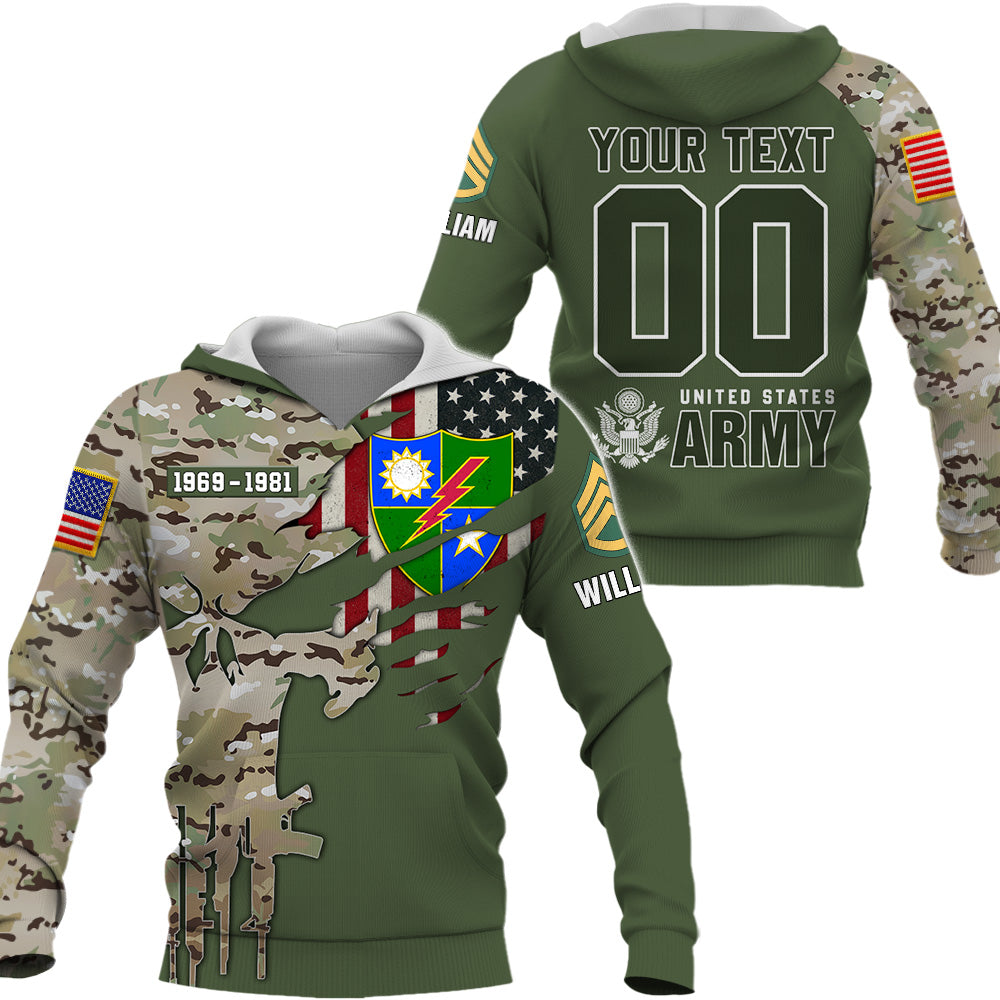 Customized Military Skull Camo Veteran Hoodie All Available All Branches Gift For Veteran Soldier K1702 Trhn