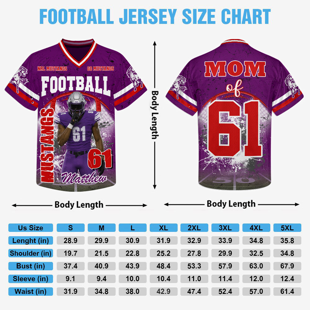Custom Football Mom Jersey with Photo & Player Number – Personalized Game Day Shirt Hv01