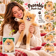 Personalized Pomeranian Photo Pet Squishy Toy Poseable Plush Doll, Funny Gift For Dog Mom, Dad, Pet Lover T1807 T24 TL06