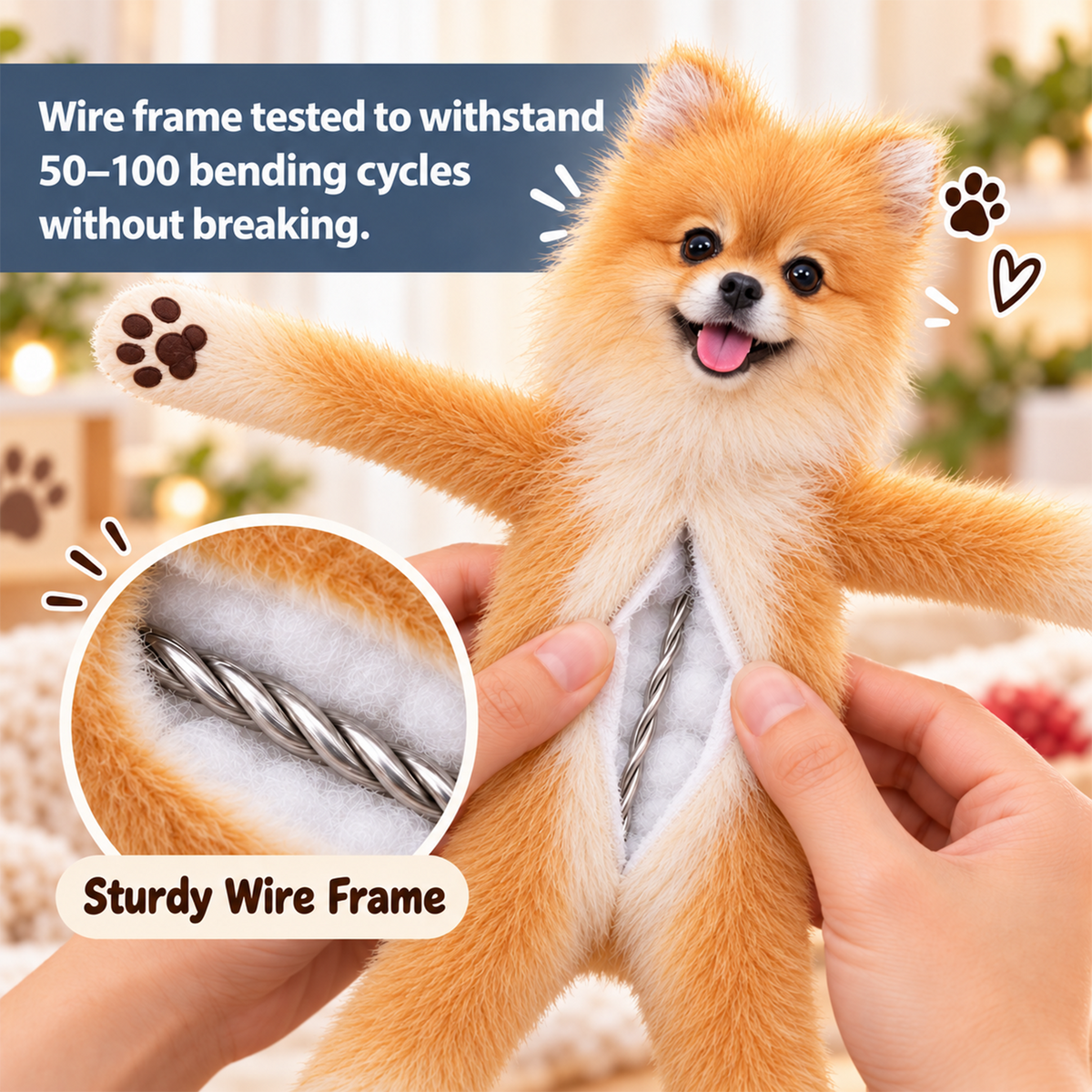 Personalized Pomeranian Photo Pet Squishy Toy Poseable Plush Doll, Funny Gift For Dog Mom, Dad, Pet Lover T1807 T24 TL06
