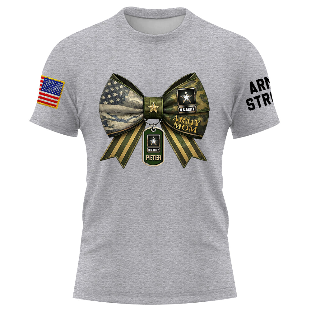 Proud Army Mom Wife Sister Girlfriend Shirt, Custom Military Family Shirt Support  Boot Camp Graduation Gift K1702 Trhn