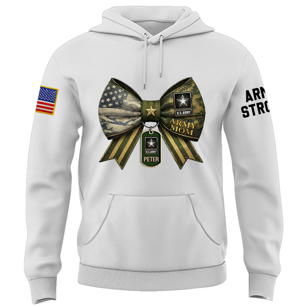 Proud Army Mom Wife Sister Girlfriend Shirt, Custom Military Family Shirt Support  Boot Camp Graduation Gift K1702 Trhn