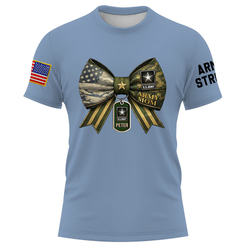 Proud Army Mom Wife Sister Girlfriend Shirt, Custom Military Family Shirt Support  Boot Camp Graduation Gift K1702 Trhn