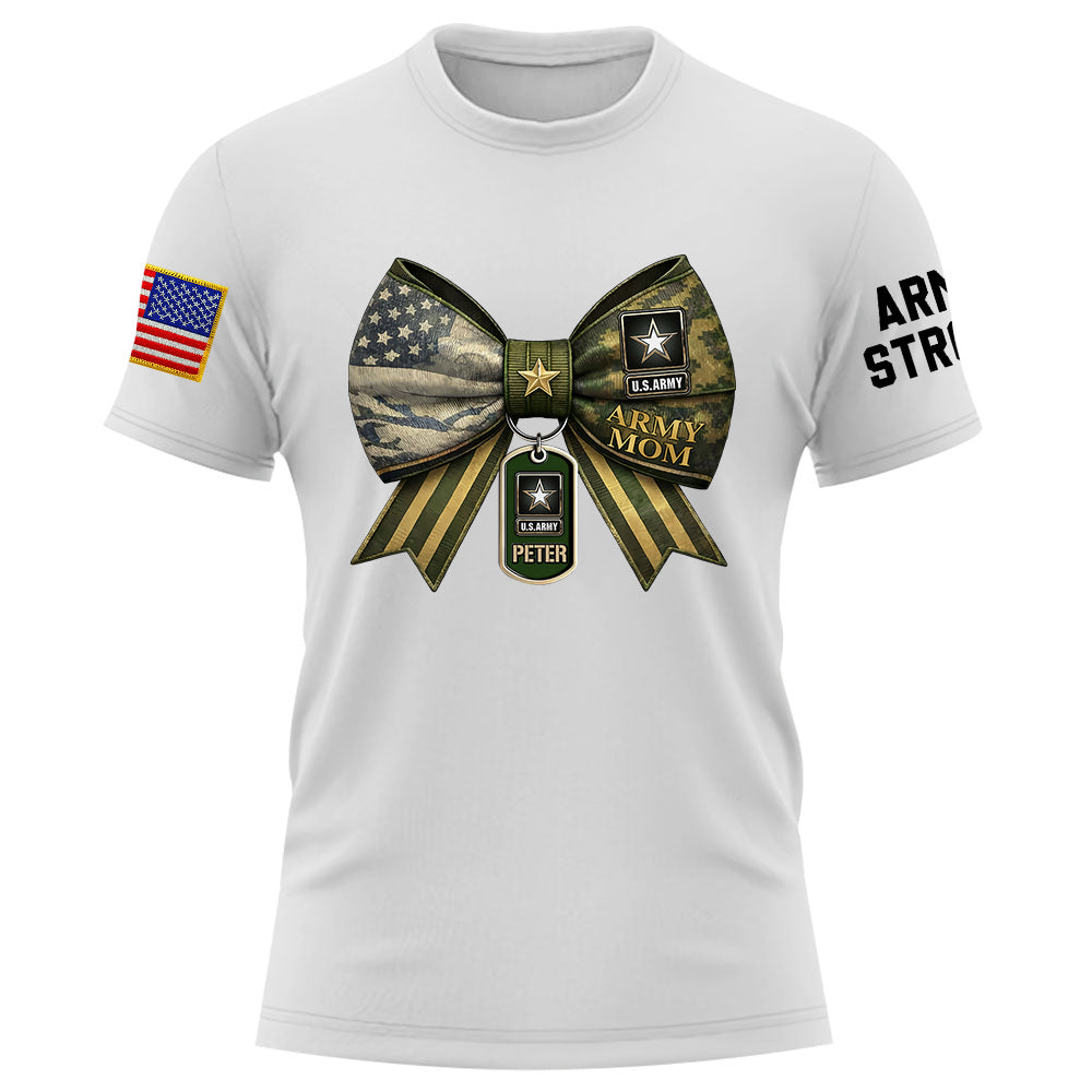 Proud Army Mom Wife Sister Girlfriend Shirt, Custom Military Family Shirt Support  Boot Camp Graduation Gift K1702 Trhn