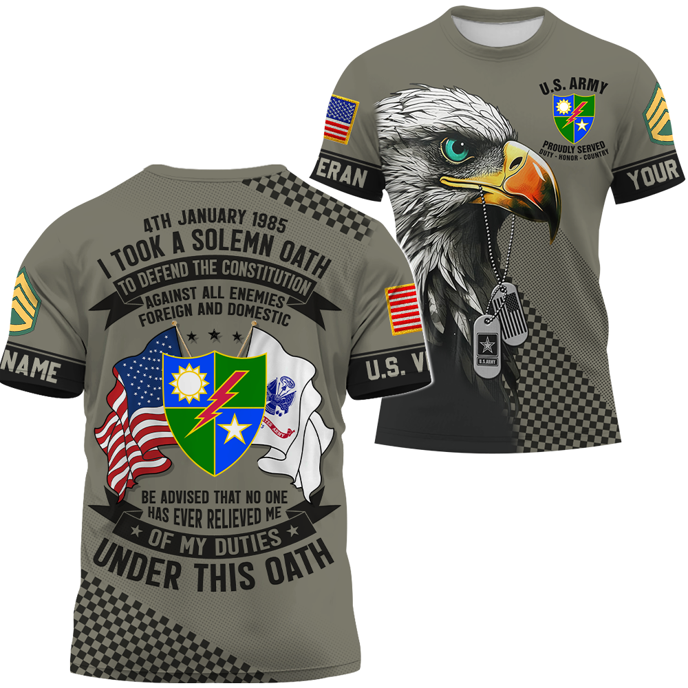 Personalized All Over Print Shirt I Once Took A Solemn Oath To Defend The Constitution Custom Gift For Veteran K1702