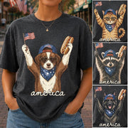 Custom Dog Cat Photo Shirt – Patriotic Pet Lover T-Shirt