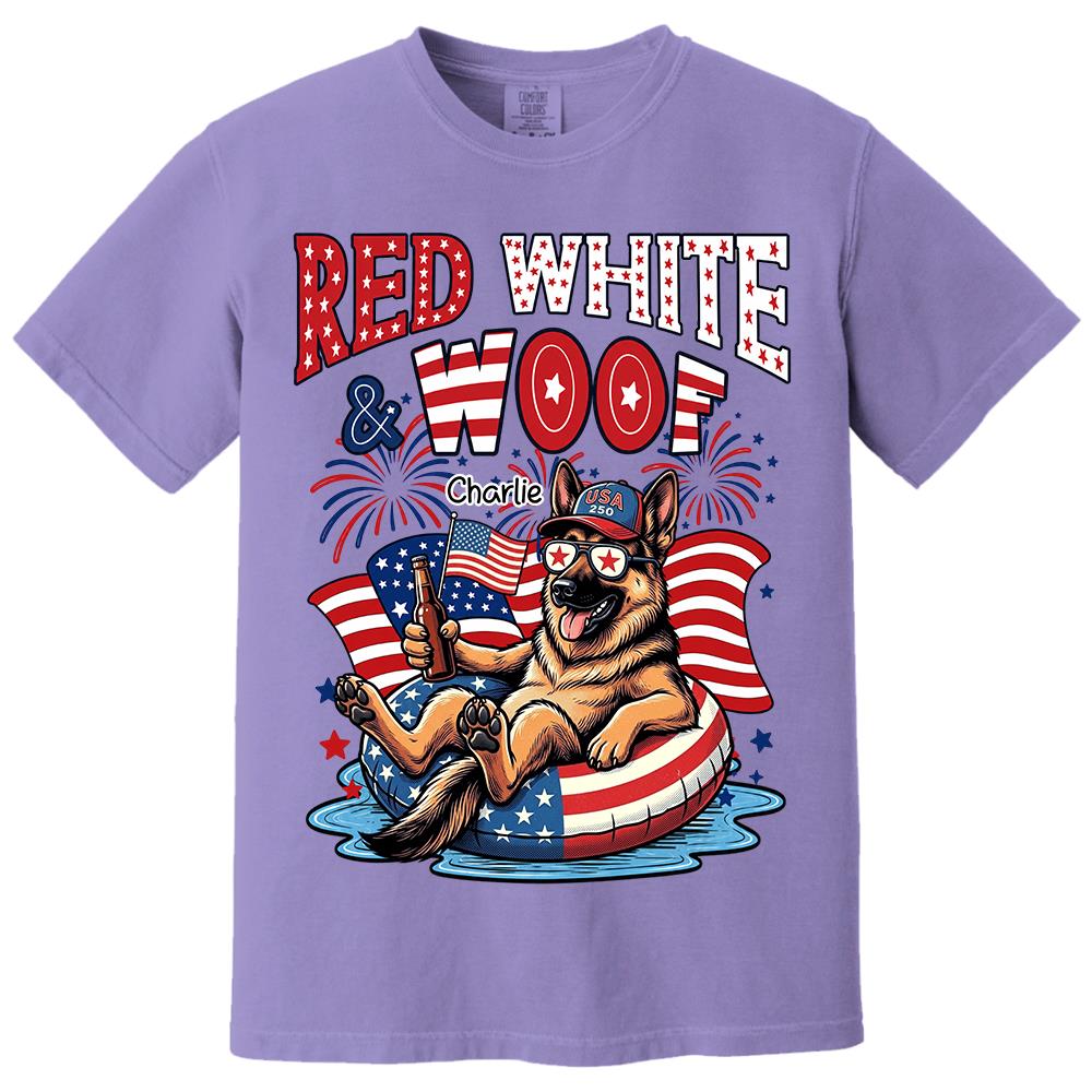 Red White Woof, Custom Photo Pet Shirt, America 250th Anniversary Gifts For Dog Cat Lovers, Dog Dad And Mom, Cat Owners T1807 Hv01