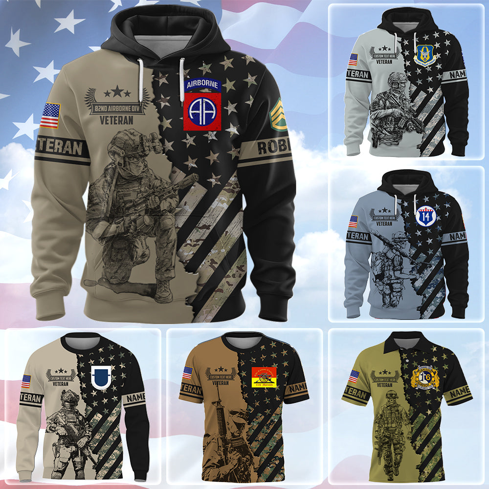 Personalized All Over Print Shirt Pattern Camouflage Us Military Custom Shirt For Veterans K1702 Trhn