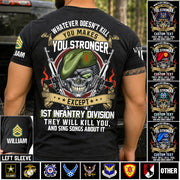 Custom Veteran Shirt Whatever Doesn't Kill You Makes You Stronger Except Military Division Veteran Skull Shirt For Veteran K1702 MT2