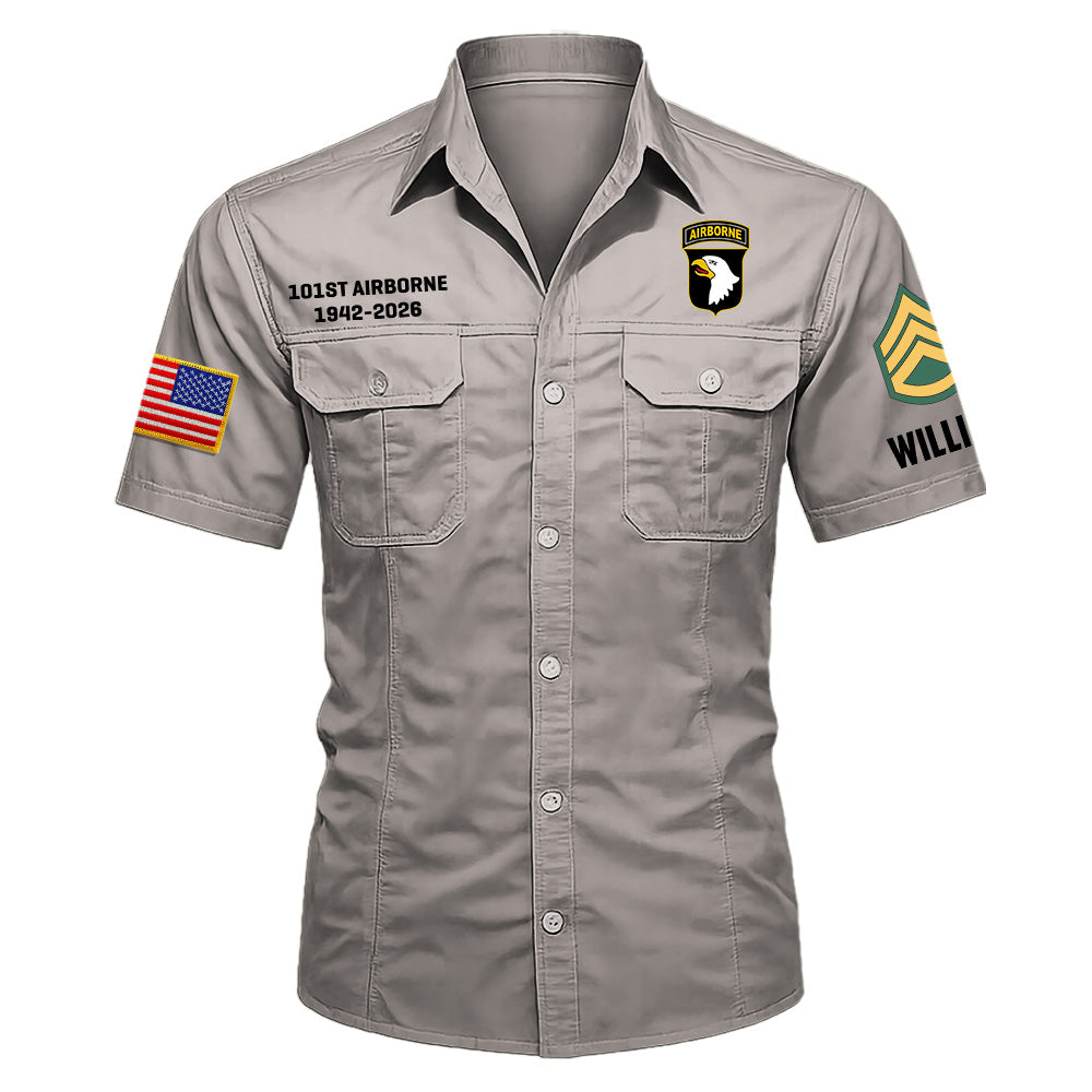 Cotton Cargo Shirts Veteran Gift Custom Military Patches Available All Military Branches K1702 MT2