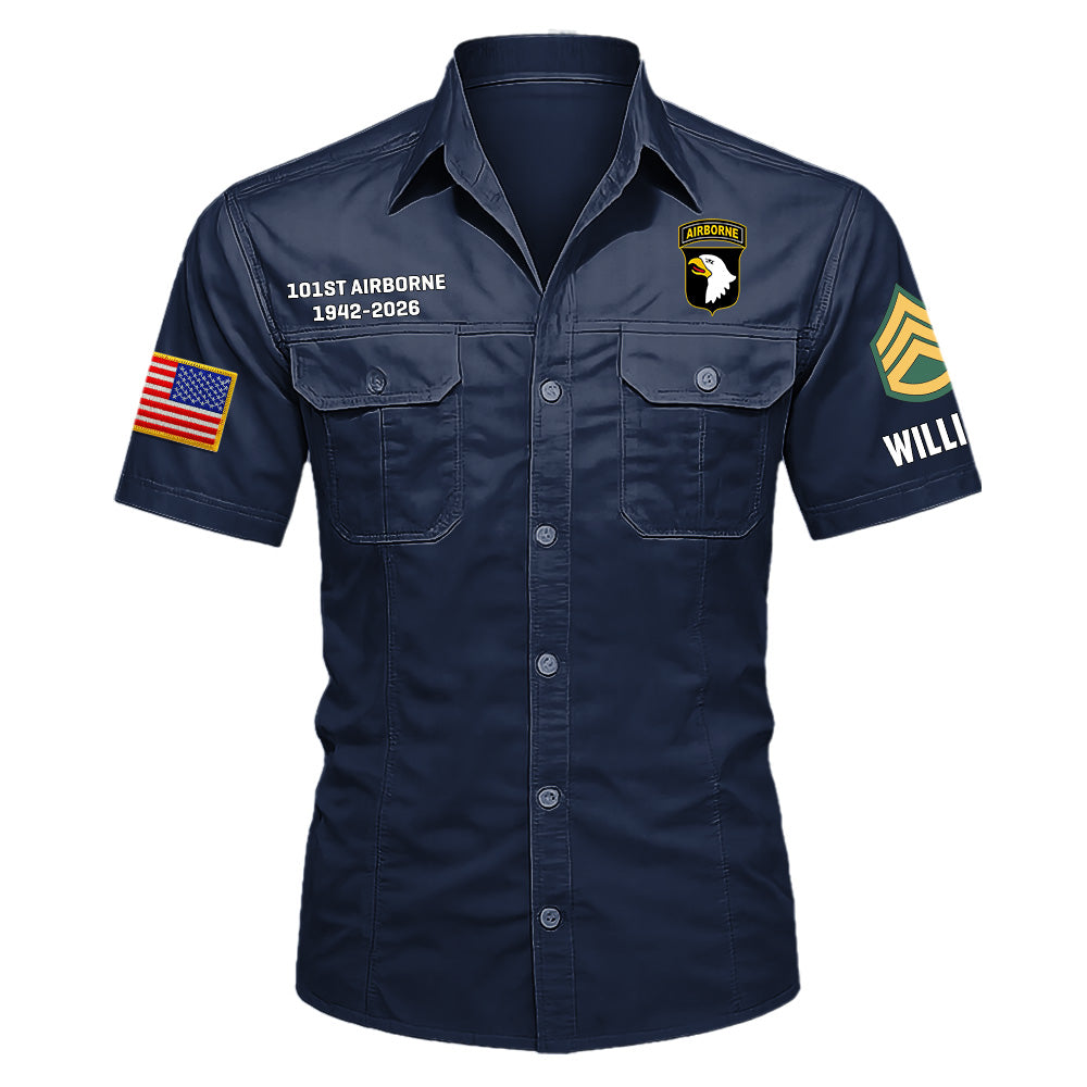 Cotton Cargo Shirts Veteran Gift Custom Military Patches Available All Military Branches K1702 MT2