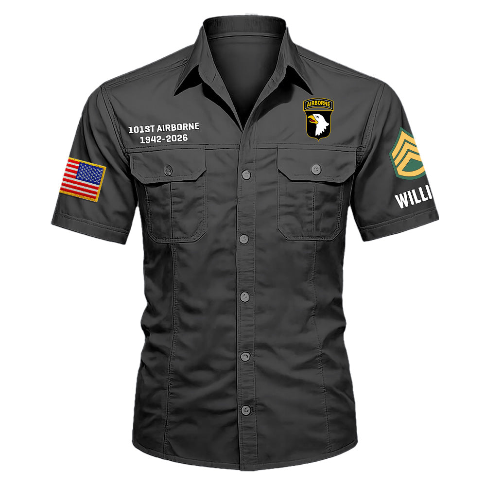 Cotton Cargo Shirts Veteran Gift Custom Military Patches Available All Military Branches K1702 MT2