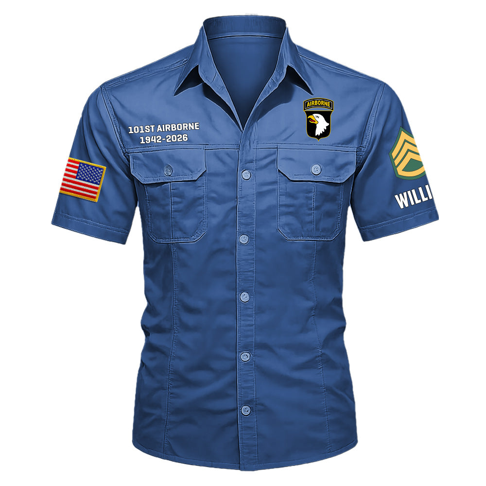 Cotton Cargo Shirts Veteran Gift Custom Military Patches Available All Military Branches K1702 MT2