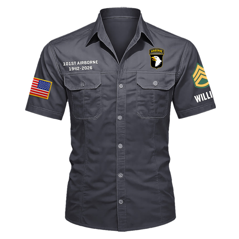 Cotton Cargo Shirts Veteran Gift Custom Military Patches Available All Military Branches K1702 MT2