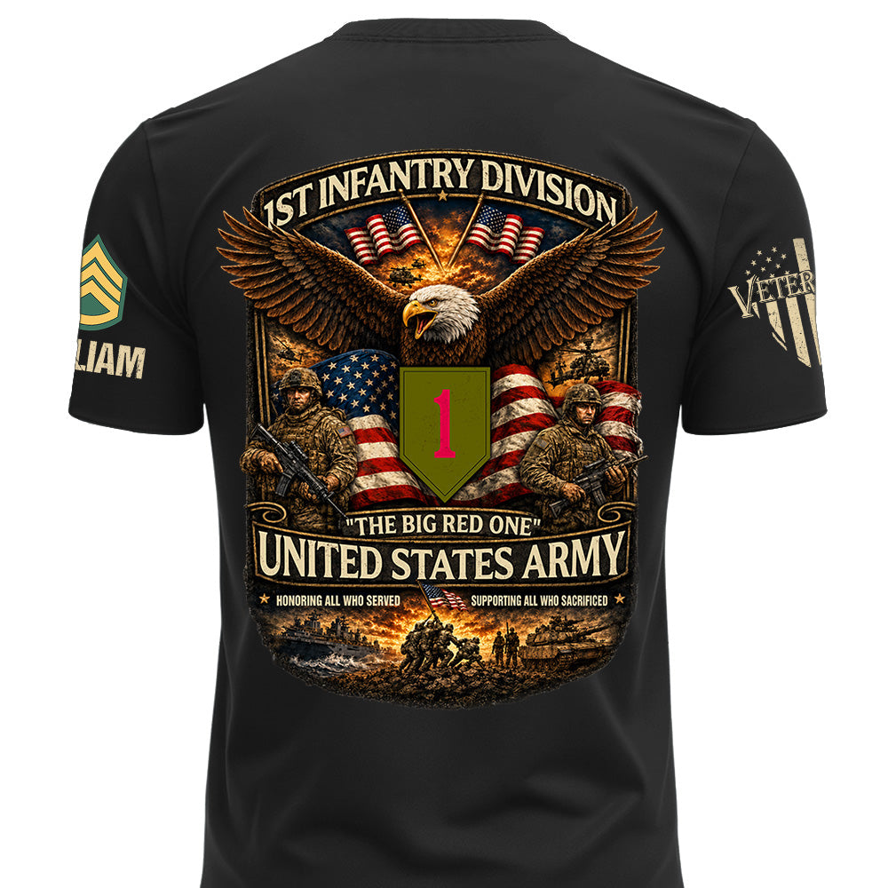 US Military Classic Shirt Custom All Branches Rank Division Name For Military Retirement Veteran Dad Grandpa K1702 MT2