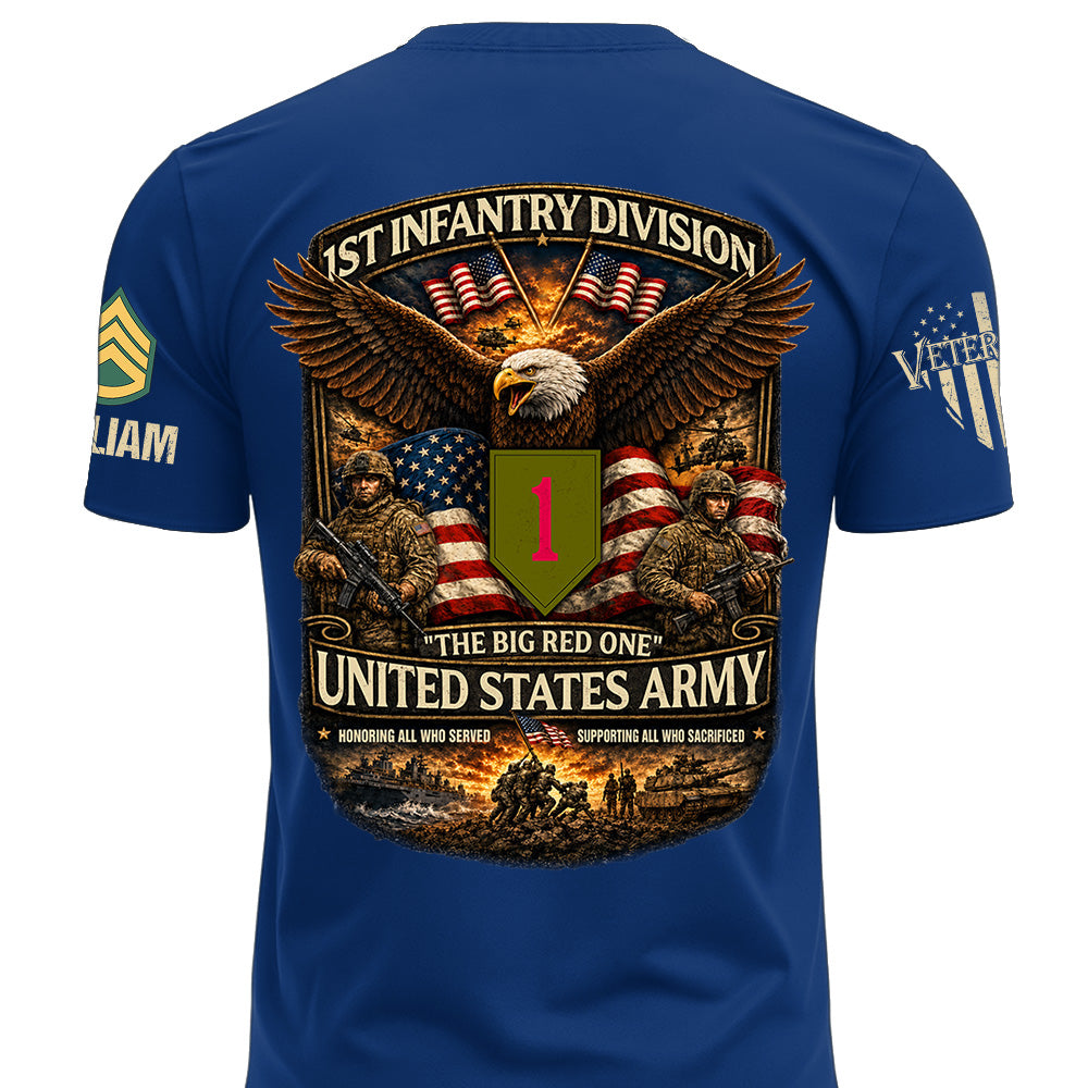 US Military Classic Shirt Custom All Branches Rank Division Name For Military Retirement Veteran Dad Grandpa K1702 MT2