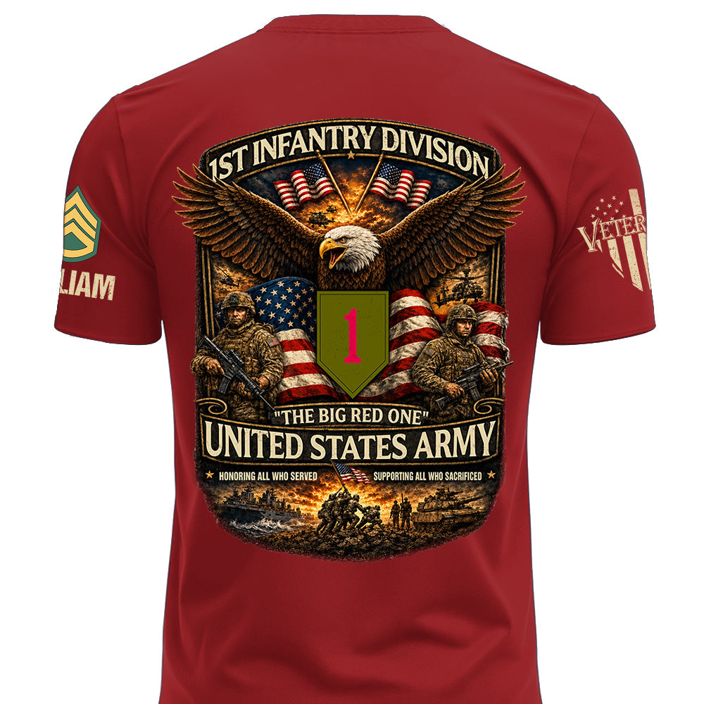 US Military Classic Shirt Custom All Branches Rank Division Name For Military Retirement Veteran Dad Grandpa K1702 MT2