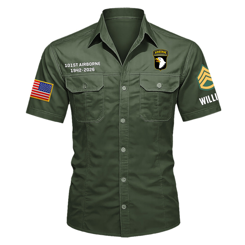 Cotton Cargo Shirts Veteran Gift Custom Military Patches Available All Military Branches K1702 MT2
