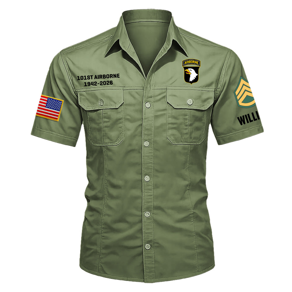 Cotton Cargo Shirts Veteran Gift Custom Military Patches Available All Military Branches K1702 MT2