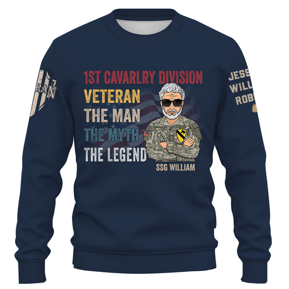 The Veteran The Myth The Legend Personalized Shirt Gift For Father's Day K1702