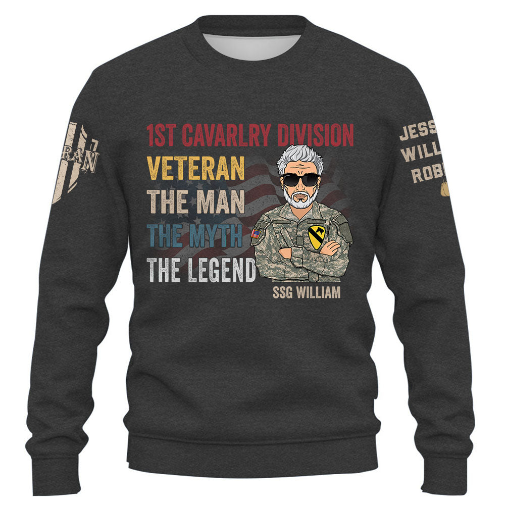 The Veteran The Myth The Legend Personalized Shirt Gift For Father's Day K1702