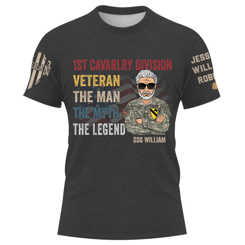The Veteran The Myth The Legend Personalized Shirt Gift For Father's Day K1702