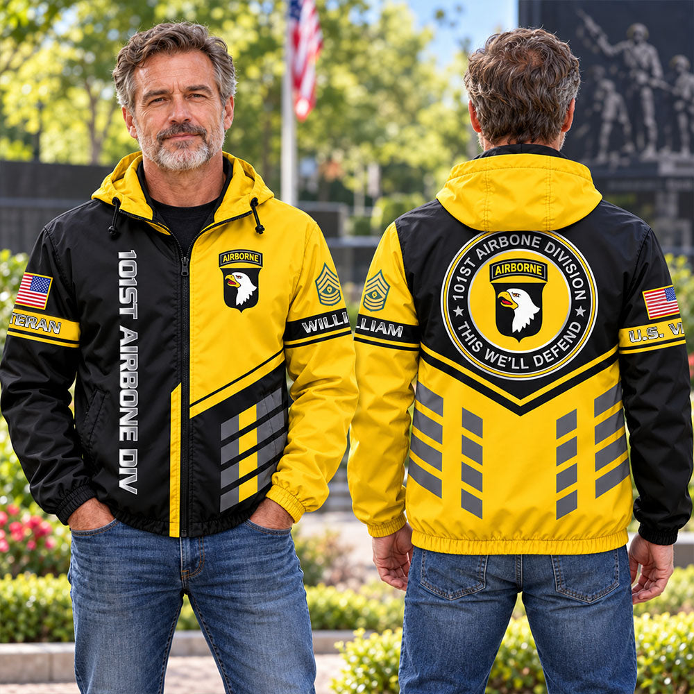 Personalized Windbreaker Jacket Proudly Served U.S Military Veteran Gift For US Military Veteran K1702 MT2
