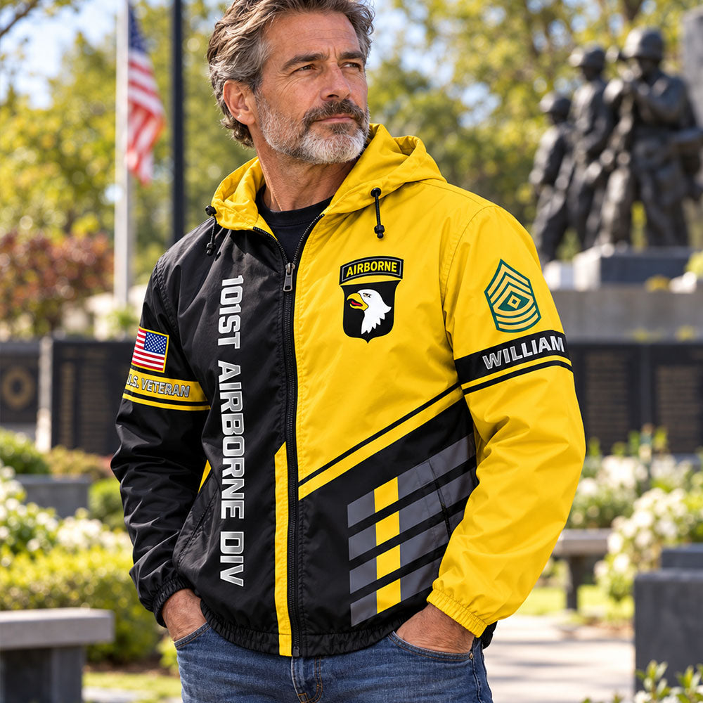 Personalized Windbreaker Jacket Proudly Served U.S Military Veteran Gift For US Military Veteran K1702 MT2