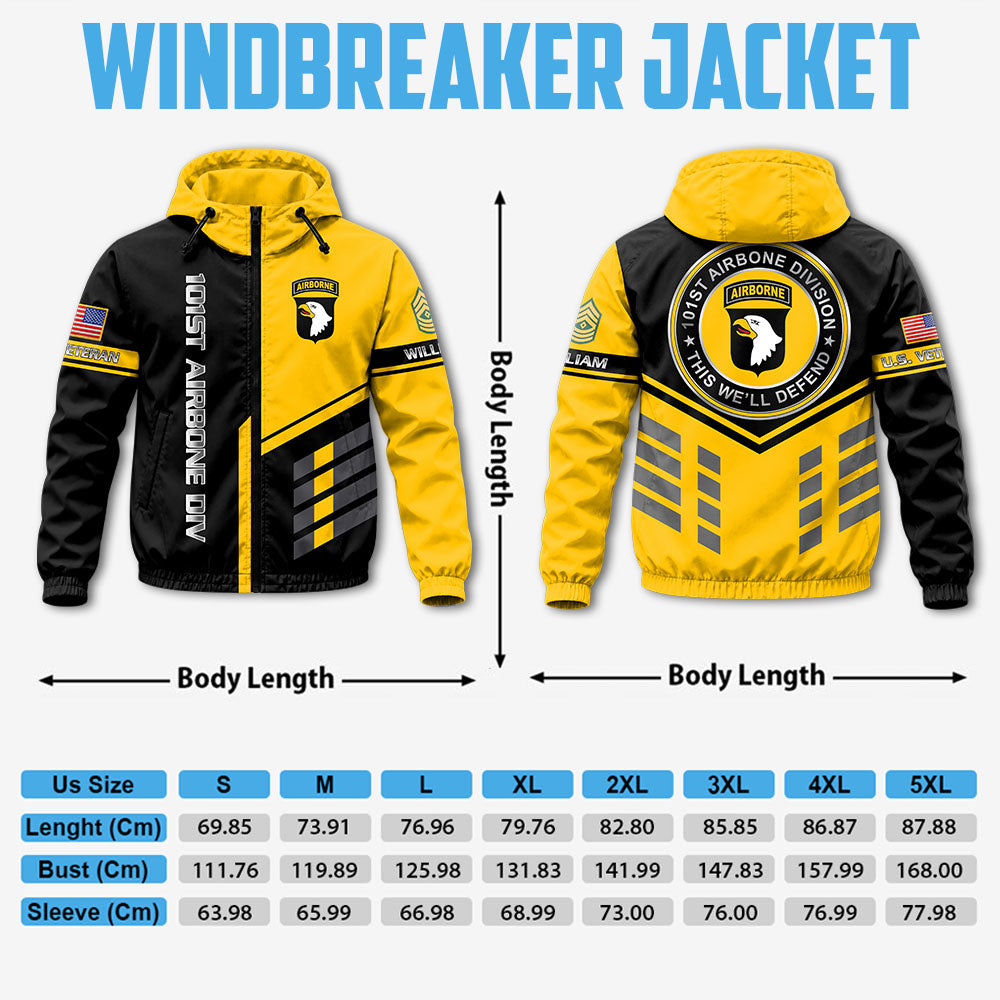 Personalized Windbreaker Jacket Proudly Served U.S Military Veteran Gift For US Military Veteran K1702 MT2
