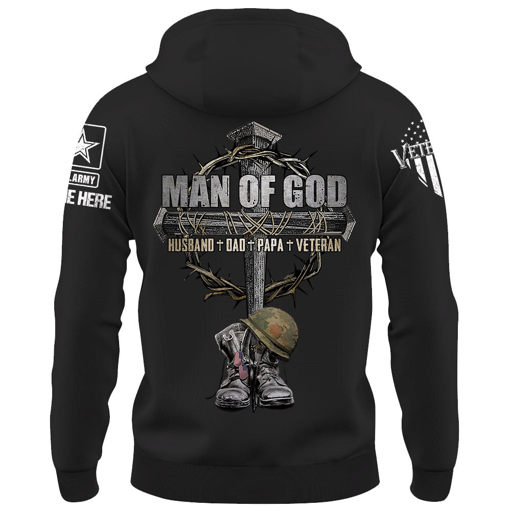 Man Of God Husband Dad Papa Veteran Personalized Shirt For Father's Day For Veterans K1702