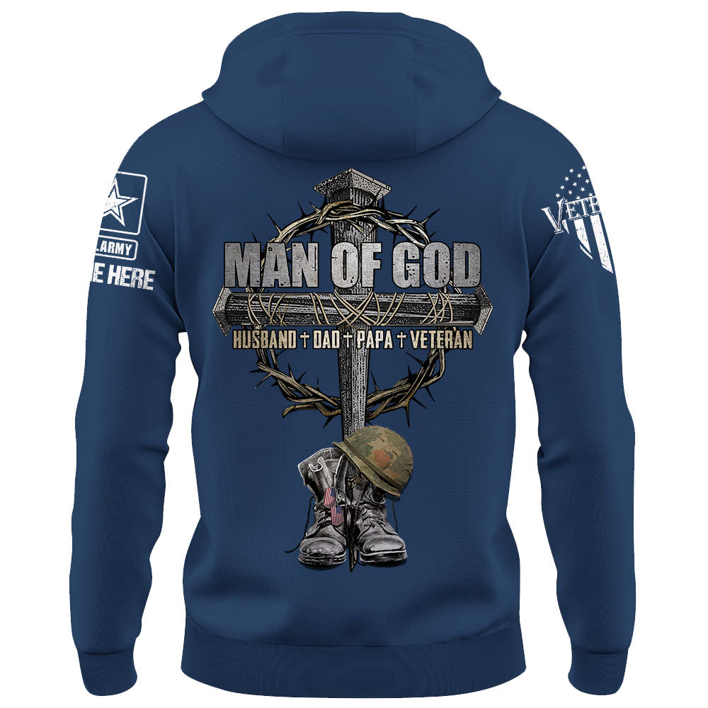 Man Of God Husband Dad Papa Veteran Personalized Shirt For Father's Day For Veterans K1702