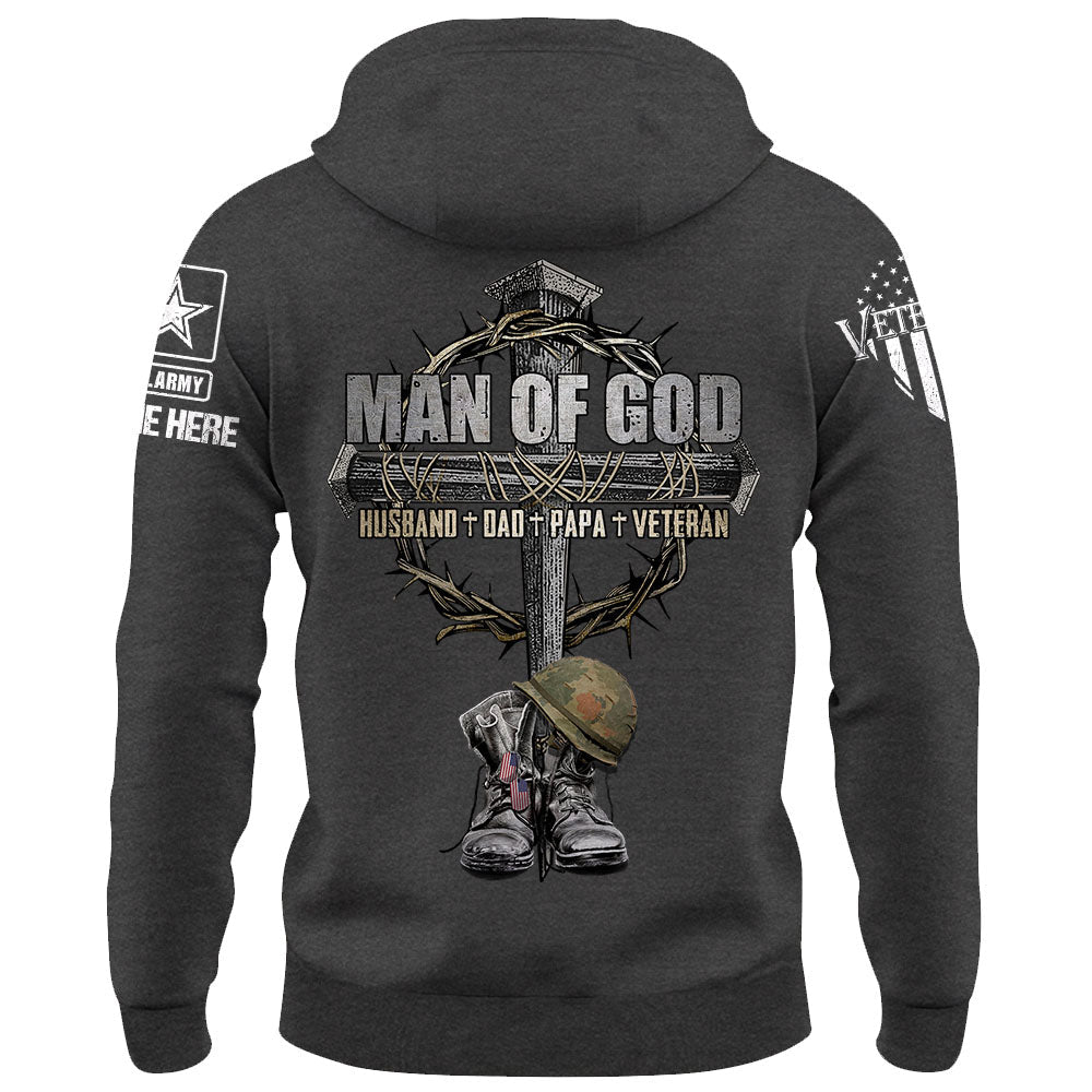 Man Of God Husband Dad Papa Veteran Personalized Shirt For Father's Day For Veterans K1702
