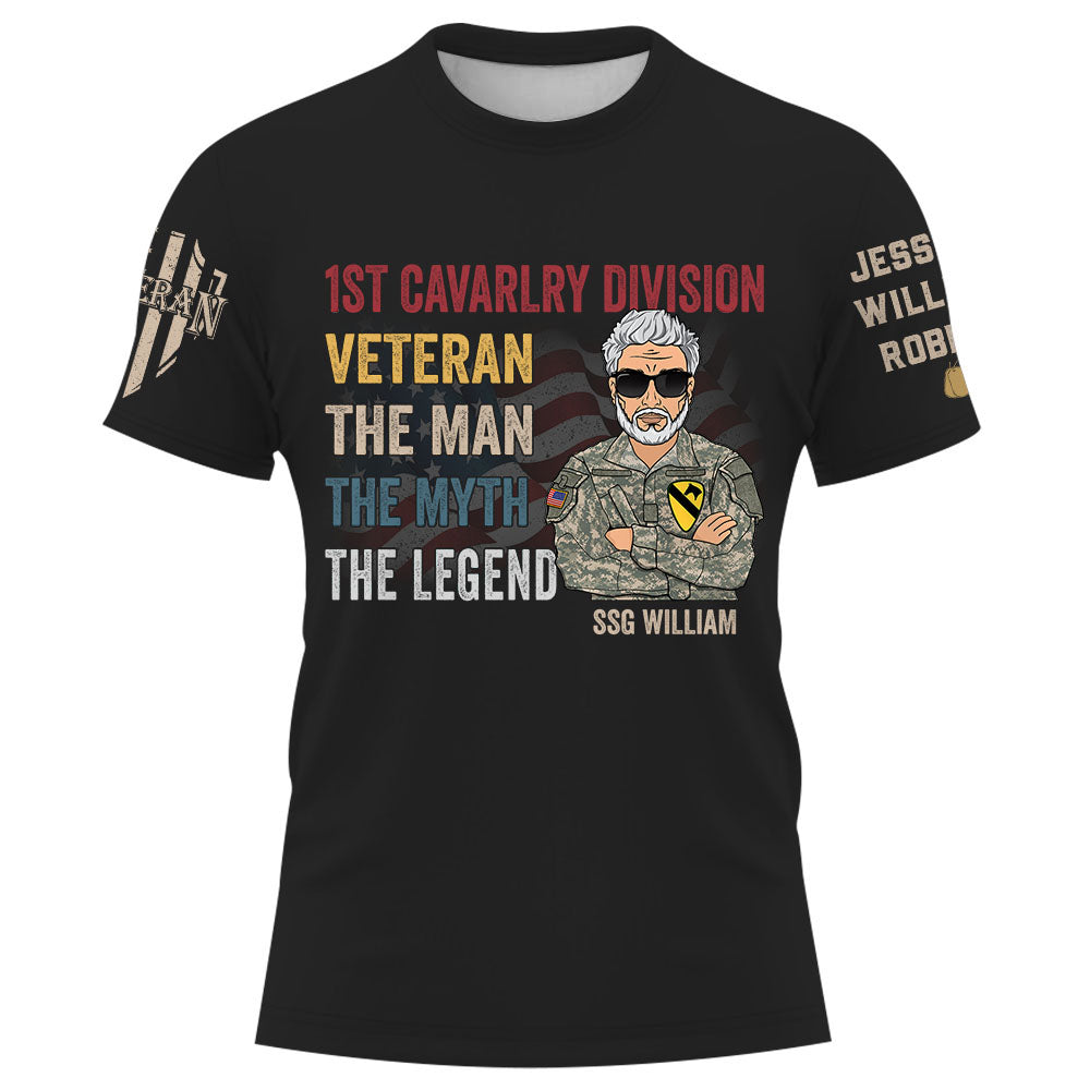 The Veteran The Myth The Legend Personalized Shirt Gift For Father's Day K1702