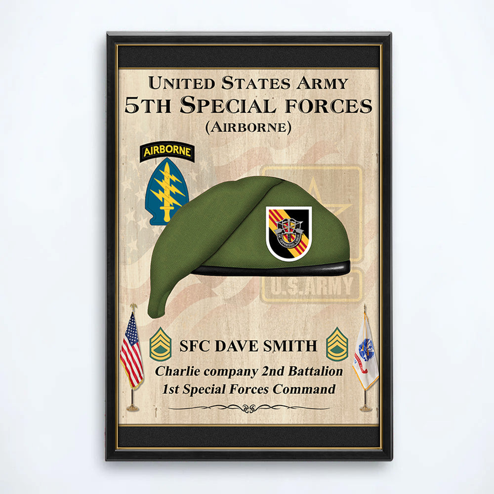 Custom Poster and Canvas US Military Beret Flash K1702