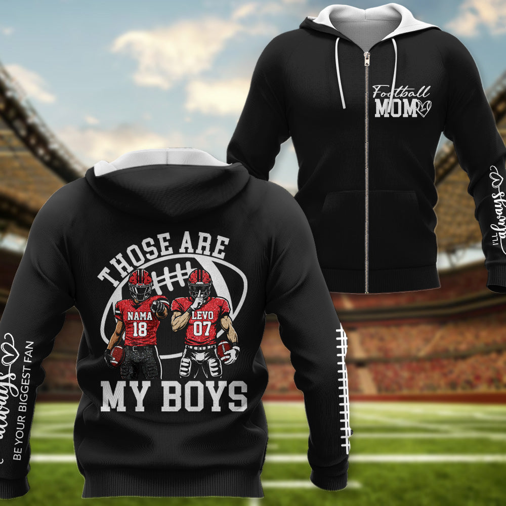 Personalized Football Mom Shirt, Those Are My Boy Sweatshirt, Football Kids Game Day Tee Na02 T24