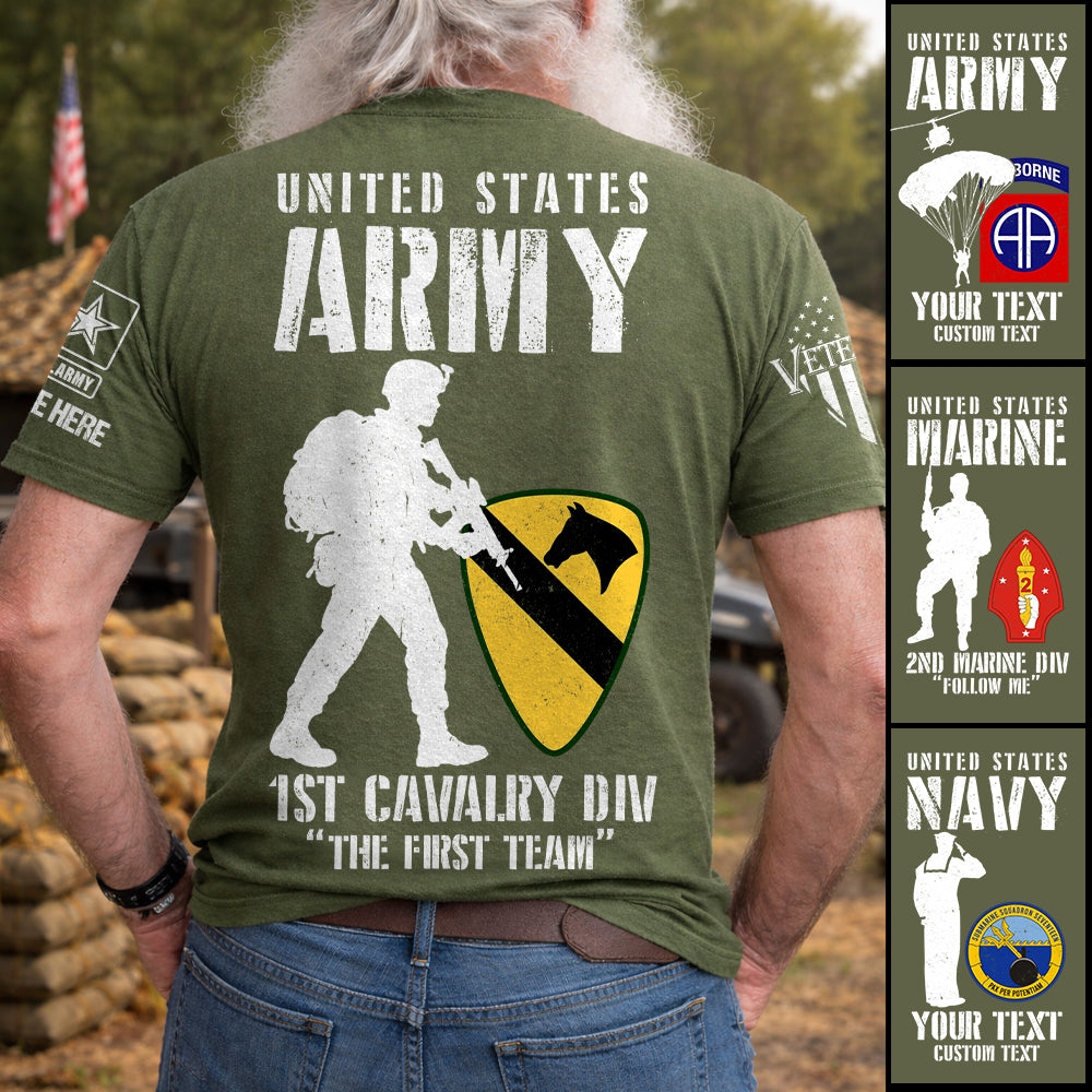 Custom Shirt Veteran Military Division Available All Military Branches Gift For Veterans K1702 Trhn