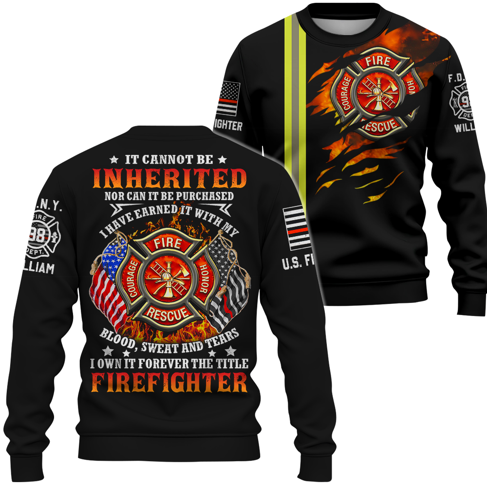Personalized All Over Print Firefighter Shirt Gifts For Fireman Retired Fireman K1702