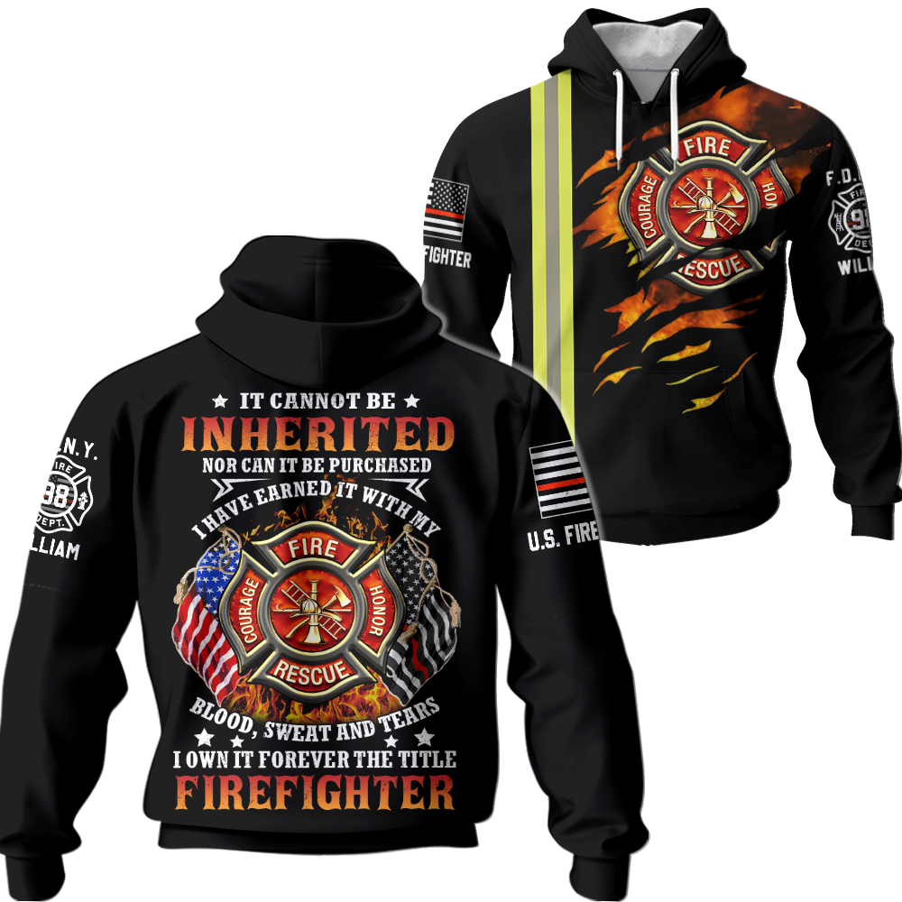 Personalized All Over Print Firefighter Shirt Gifts For Fireman Retired Fireman K1702