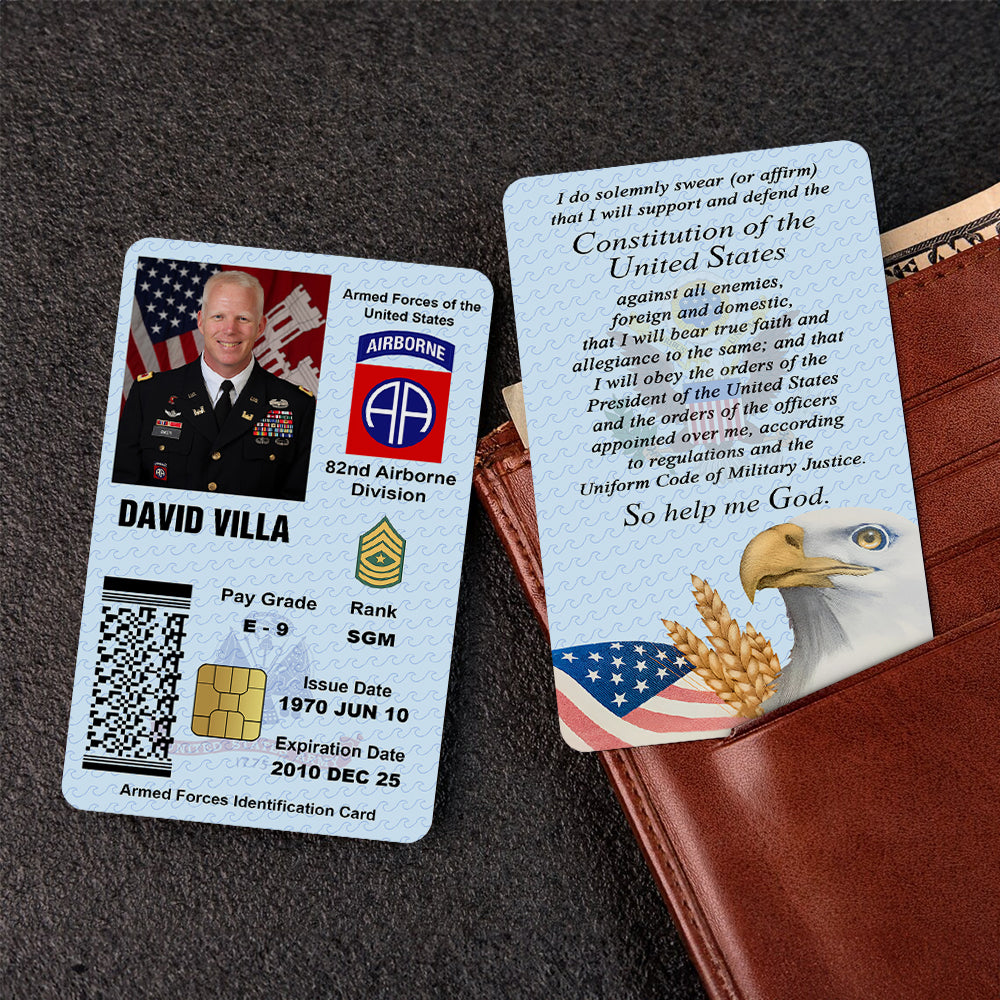 Military Personalized Printed Metal Card Oath Of Enlistment Gift For Veterans K1702 Trhn