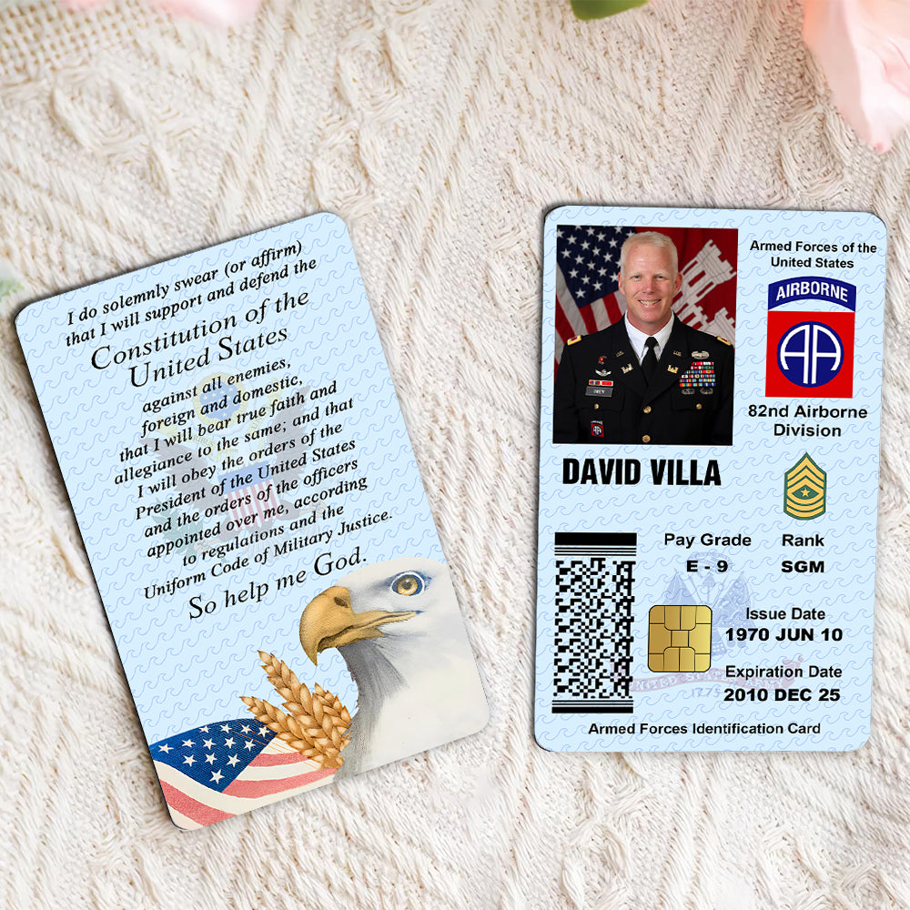  Military Personalized Printed Metal Card Oath Of Enlistment Gift For Veterans K1702 Trhn