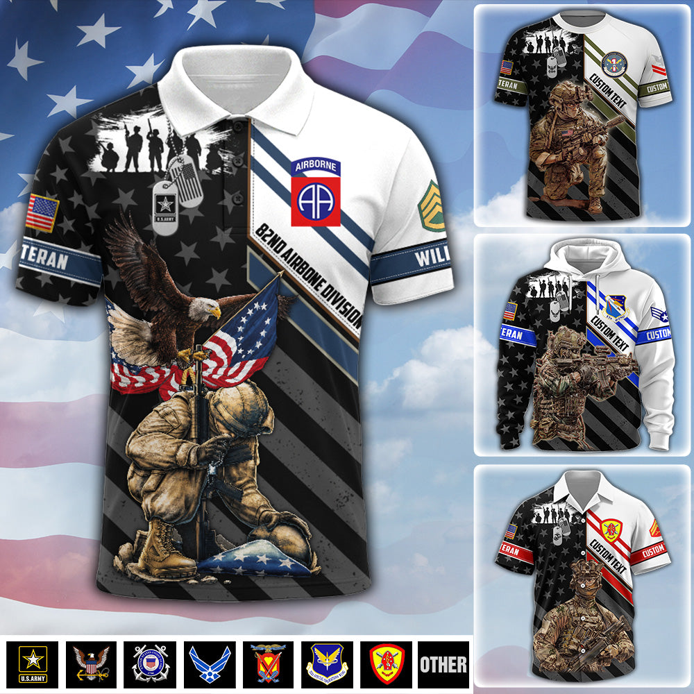 Custom Veteran Shirt US Military Gift Custom All Branches Rank Division Name For Military Retirement Veteran Dad Grandpa K1702 MT2
